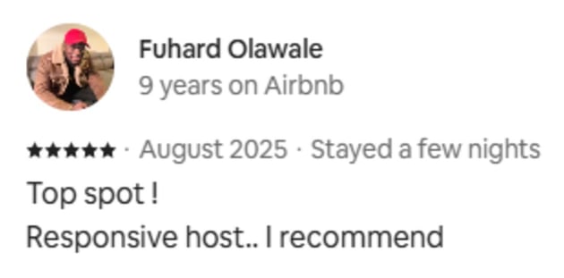 Guest review: Top spot ! Responsive host.. I recommend